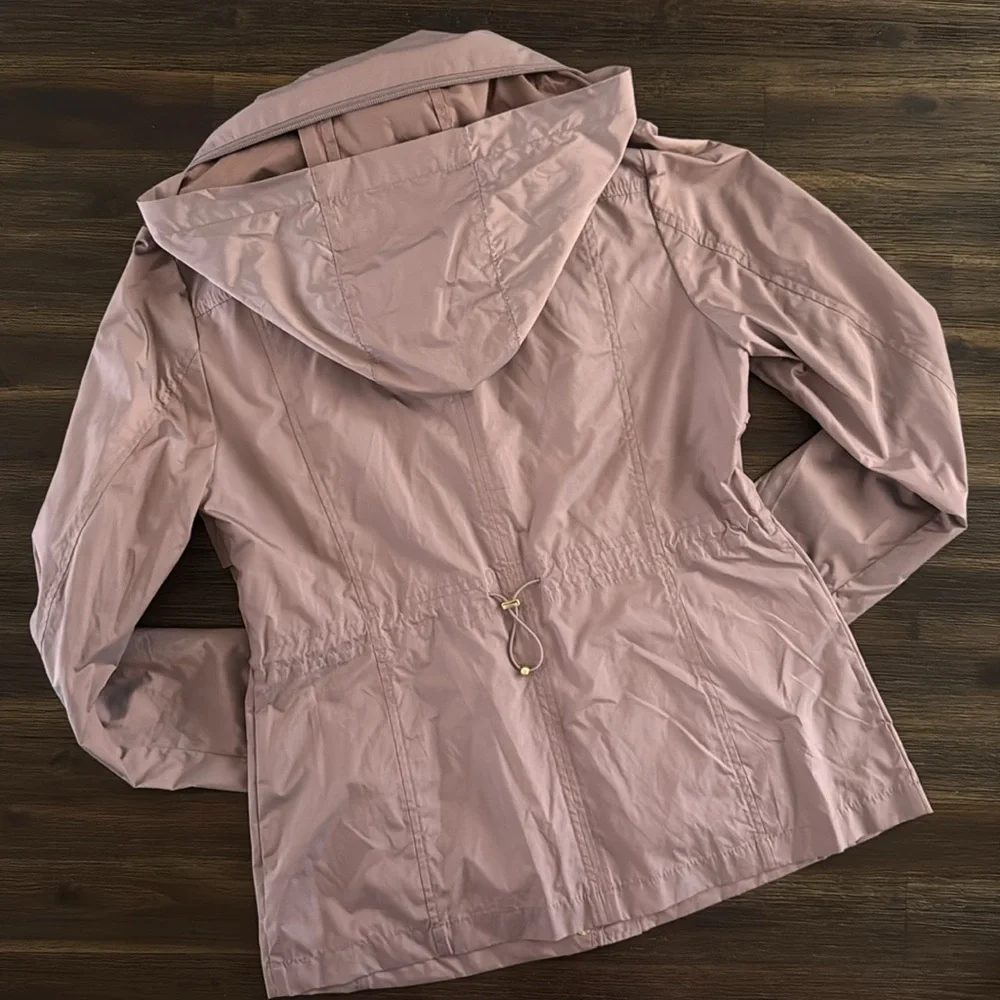 Cole Haan Mauve Packable Hooded Anorack Rain Jacket Small - Picture 6 of 12